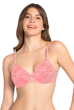 Load image into Gallery viewer, Amante Lace Dream Padded Wired Lace Bra - Salmon Rose_Sun.C 82701
