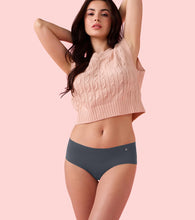 Load image into Gallery viewer, Enamor PH40 Innovations Invisi, All Day Comfort, Mid Waist Hipster Panty for Women - No Visible Panty Lines, Sweat wicking, Free Cut, Full Coverage -  Pack of 1 (Ink Grey)
