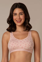 Load image into Gallery viewer, Amante Easy Slip-On Non-Padded Non-Wired Cotton Bra - Pink Floral Print
