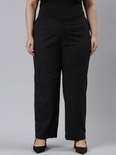 Load image into Gallery viewer, Go Colors Black Cotton Stripes Cargo Pant
