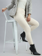 Load image into Gallery viewer, Go Colors Cream Warm Suede Leggings
