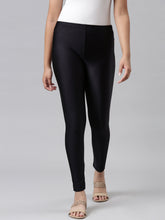 Load image into Gallery viewer, Go Colors Black Nylon Stretch Shimmer Leggings
