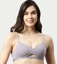 Load image into Gallery viewer, Enamor Innovations CloudSoft, Invisi Neckline Women's Cotton Everyday T-Shirt Bra - Padded, Wirefree, Medium Coverage - A032 (Silver Lilac)
