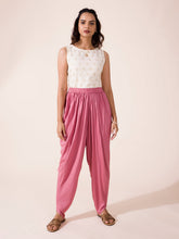 Load image into Gallery viewer, Go Colors Dusty Pink Woven Viscose Harem Dhoti Pant

