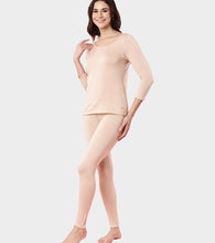 Load image into Gallery viewer, Enamor TH06 Women's Thermal Leggings with Soft Heat Generating Fabric, No Roll-Up with Stirrups at Bottom Hem, Engineered with HeatSkins™ Warm Technology.  (Pale Skin)
