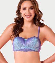 Load image into Gallery viewer, Enamor F192 Padded Wire-Free High Coverage Scallop Wave Balconette - Blue Wave
