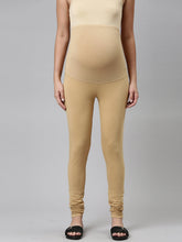 Load image into Gallery viewer, Go Colors Wheat Cotton Stretch Maternity Churidar
