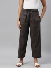 Load image into Gallery viewer, Go Colors Silver Grey Cotton Wide Leg Pants
