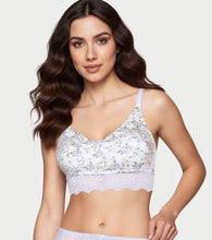 Load image into Gallery viewer, Enamor Printed Modal Lace Bralette, Padded, Wire Free, High Coverage - F226 (Tile Garden Print)
