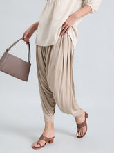 Load image into Gallery viewer, Go Colors Dark Beige Viscose Stretch Patiala
