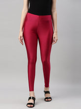 Load image into Gallery viewer, Go Colors Fuchsia Nylon Stretch Shimmer Leggings
