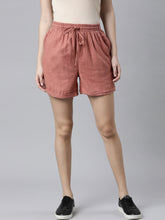 Load image into Gallery viewer, Go Colors Rust Linen Shorts
