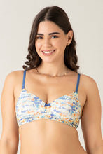 Load image into Gallery viewer, Amante Smooth Charm Padded Wirefree Bra - Blossoms De Blue Pr 10606
