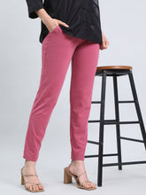 Load image into Gallery viewer, Go Colors Light Wine Cotton Stretch Kurti Pants
