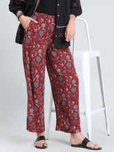 Load image into Gallery viewer, Go Colors Red Woven Viscose Printed Palazzo
