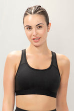 Load image into Gallery viewer, Amante Energize Medium Impact Round Neck Sports Bra - Black 98701

