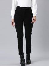 Load image into Gallery viewer, Go Colors Black Tight Knit Corduroy Pants
