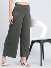 Load image into Gallery viewer, Go Colors Olive Green Drop Needle Fabric Rib Palazzo
