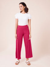 Load image into Gallery viewer, Go Colors Dark Rose Drop Needle Fabric Rib Palazzo
