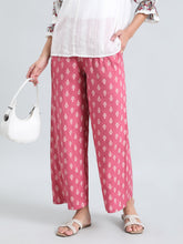 Load image into Gallery viewer, Go Colors Medium Pink Woven Viscose Printed Palazzo
