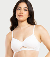 Load image into Gallery viewer, Enamor Innovations CloudSoft, Invisi Neckline Women's Cotton Everyday T-Shirt Bra - Padded, Wirefree, Medium Coverage - A032 (White)
