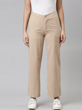 Load image into Gallery viewer, Go Colors Beige Cotton Stripes Cargo Pant
