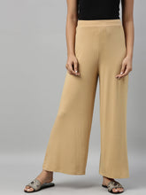 Load image into Gallery viewer, Go Colors Wheat Viscose Knit Palazzo

