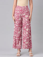 Load image into Gallery viewer, Go Colors Medium Pink Woven Viscose Printed Palazzo
