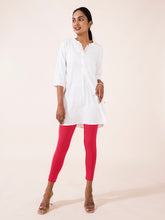 Load image into Gallery viewer, Go Colors Medium Pink Cotton Stretch Ankle Length Leggings
