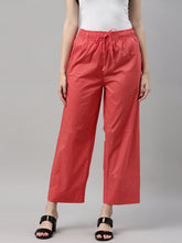 Load image into Gallery viewer, Go Colors Coral Cotton Wide Leg Pants
