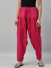 Load image into Gallery viewer, Go Colors Dark Pink Cotton Salwar
