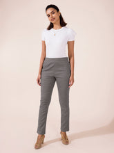 Load image into Gallery viewer, Go Colors Ebony Grey Linen Pencil Pant
