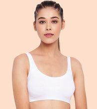 Load image into Gallery viewer, Enamor Low Impact Women's Cotton Everyday Sports Bra - All Day Comfort, Non Padded, Wirefree, High Coverage - SB06 (White)
