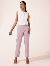 Load image into Gallery viewer, Go Colors Lavender Woven Cotton Stretch Chino Pants

