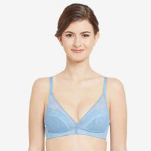 Load image into Gallery viewer, Wacoal Looping Padded Non-wired  3/4th Cup Everyday Wear Medium coverage Lace Bra - Blue LSF100
