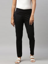 Load image into Gallery viewer, Go Colors Black Cotton Stretch Pants
