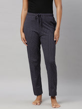 Load image into Gallery viewer, Go Colors Black Cotton Knit Printed Lounge Pants

