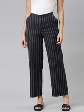 Load image into Gallery viewer, Go Colors Navy Cotton Stripes Cargo Pant
