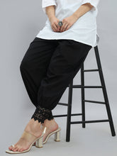 Load image into Gallery viewer, Go Colors Black Embroidered Lace Salwar
