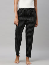 Load image into Gallery viewer, Go Colors Black Woven Viscose Printed Lounge Pants
