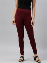 Load image into Gallery viewer, Go Colors Bright Maroon Cotton Stretch Churidar
