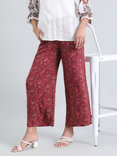 Load image into Gallery viewer, Go Colors Dark Pink Woven Viscose Printed Palazzo
