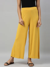Load image into Gallery viewer, Go Colors Golden Yellow Viscose Knit Palazzo
