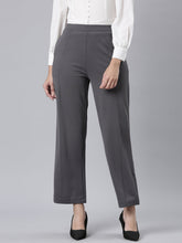 Load image into Gallery viewer, Go Colors Silver Grey Roma Ponte Wide Pants
