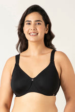 Load image into Gallery viewer, Amante Mystic Curves Non-padded Wired Minimizer Bra - Black
