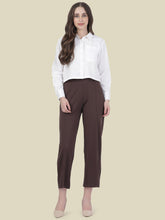 Load image into Gallery viewer, Go Colors Dark Brown Ponte Wide Pants

