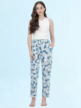Load image into Gallery viewer, Go Colors Blue Cotton Knit Printed Lounge Pants
