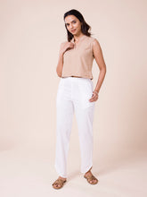 Load image into Gallery viewer, Go Colors White Cotton Stretch Dhoti Pant
