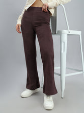 Load image into Gallery viewer, Go Colors Dark Wine Suede Bell Bottom
