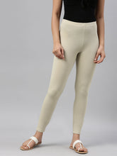 Load image into Gallery viewer, Go Colors Green Mist Cotton Stretch Ankle Length Leggings
